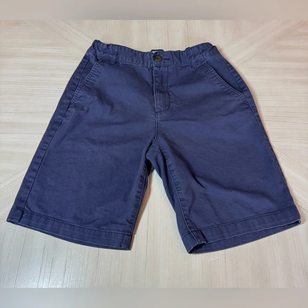 Old Navy Boys Twill Shorts Navy Blue Adjustable Waist Flex - Size 14
